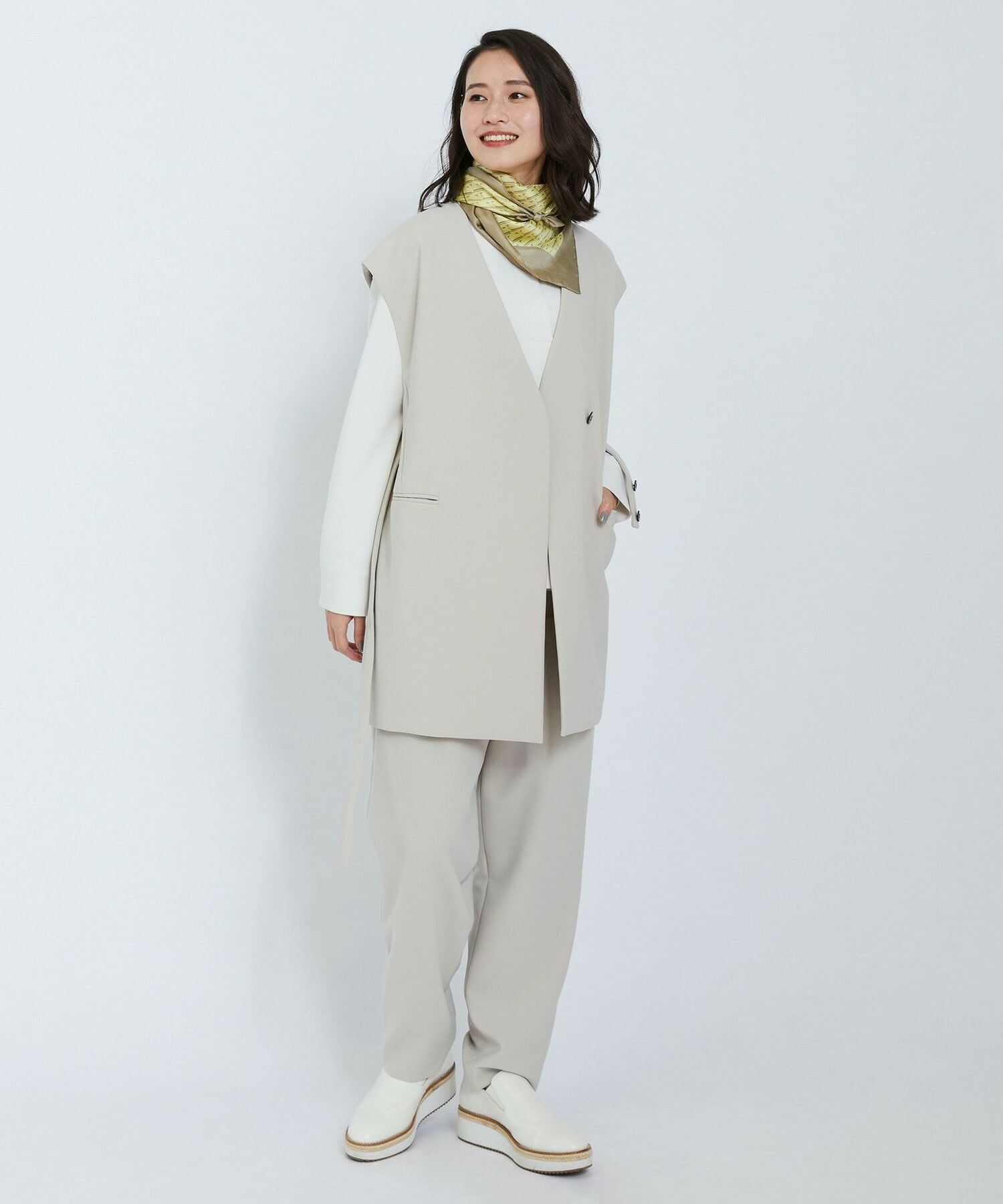 【L'EQUIPE】ストレッチダブルクロスジレ 詳細画像 ネイビー 2