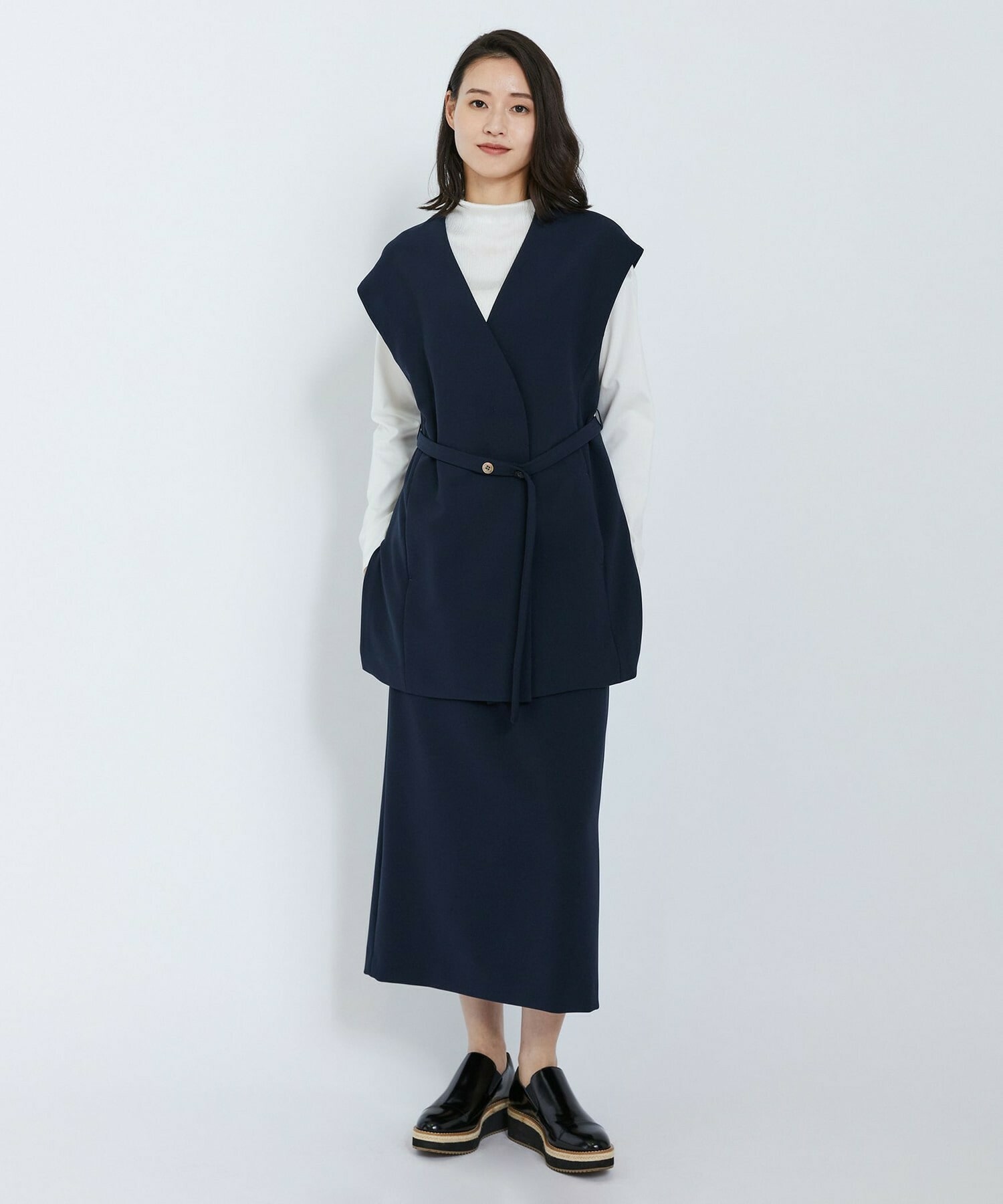 【L'EQUIPE】ストレッチダブルクロスジレ 詳細画像 ネイビー 4