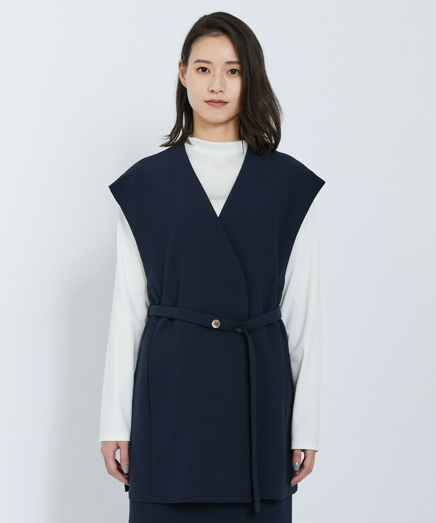 【L'EQUIPE】ストレッチダブルクロスジレ 詳細画像 ネイビー 8