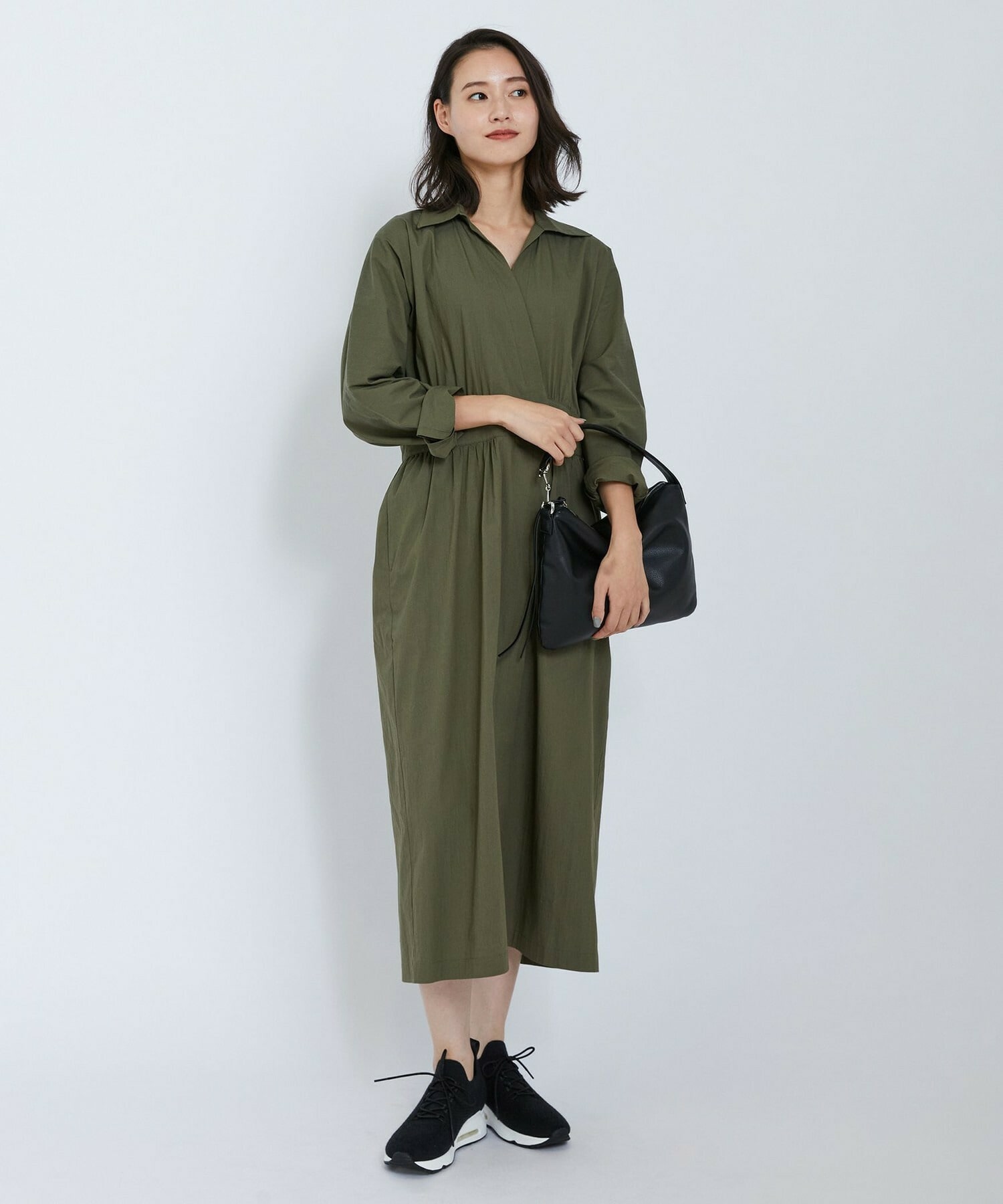 【L'EQUIPE】ビンテージコットンナイロンワンピース 詳細画像 ブラック 5