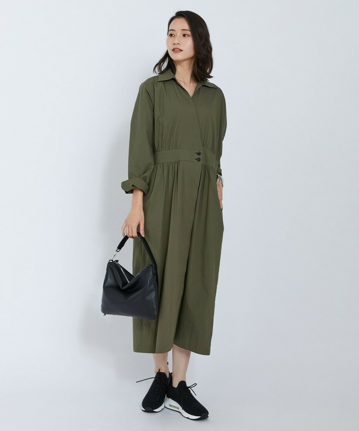 【L'EQUIPE】ビンテージコットンナイロンワンピース 詳細画像 ブラック 7