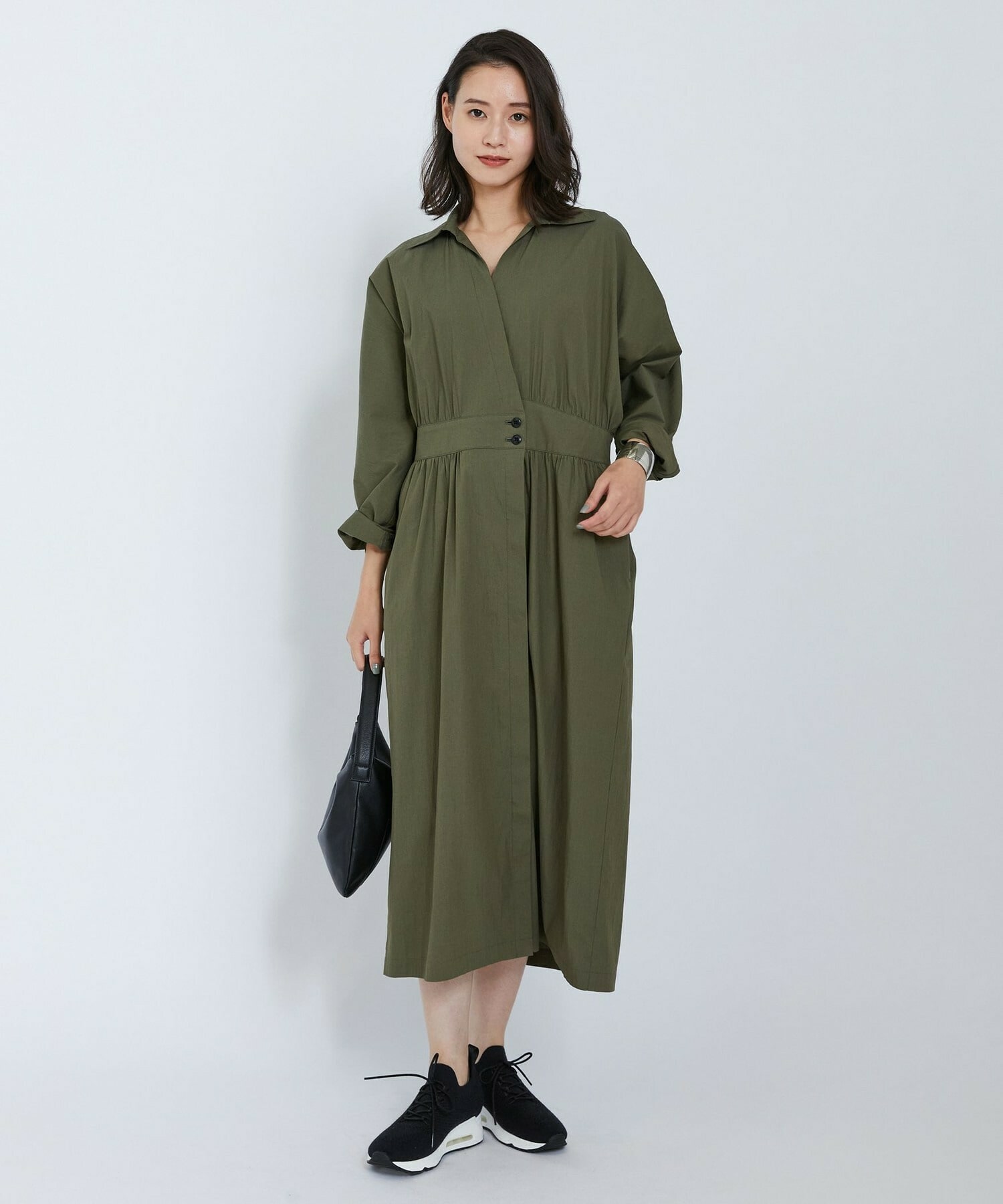 【L'EQUIPE】ビンテージコットンナイロンワンピース 詳細画像 ブラック 8