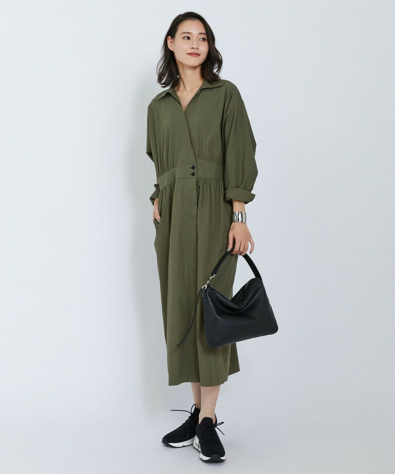 【L'EQUIPE】ビンテージコットンナイロンワンピース 詳細画像 ブラック 9