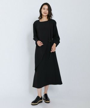 【L'EQUIPE】トリアセダブルクロスワンピース 詳細画像 ブラック 1