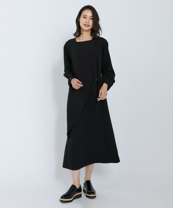 トリアセダブルクロスワンピース 詳細画像 ブラック 1