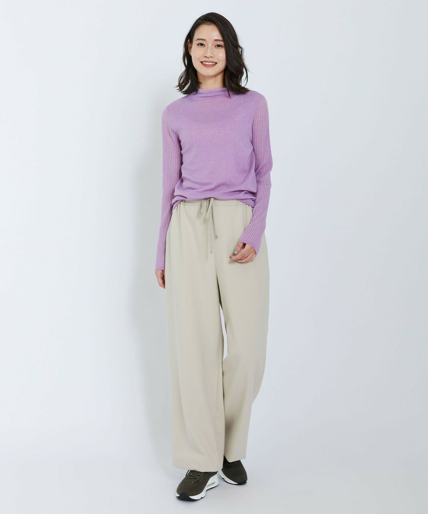 【L'EQUIPE】ダブルクロスパンツ 詳細画像 ネイビー 1