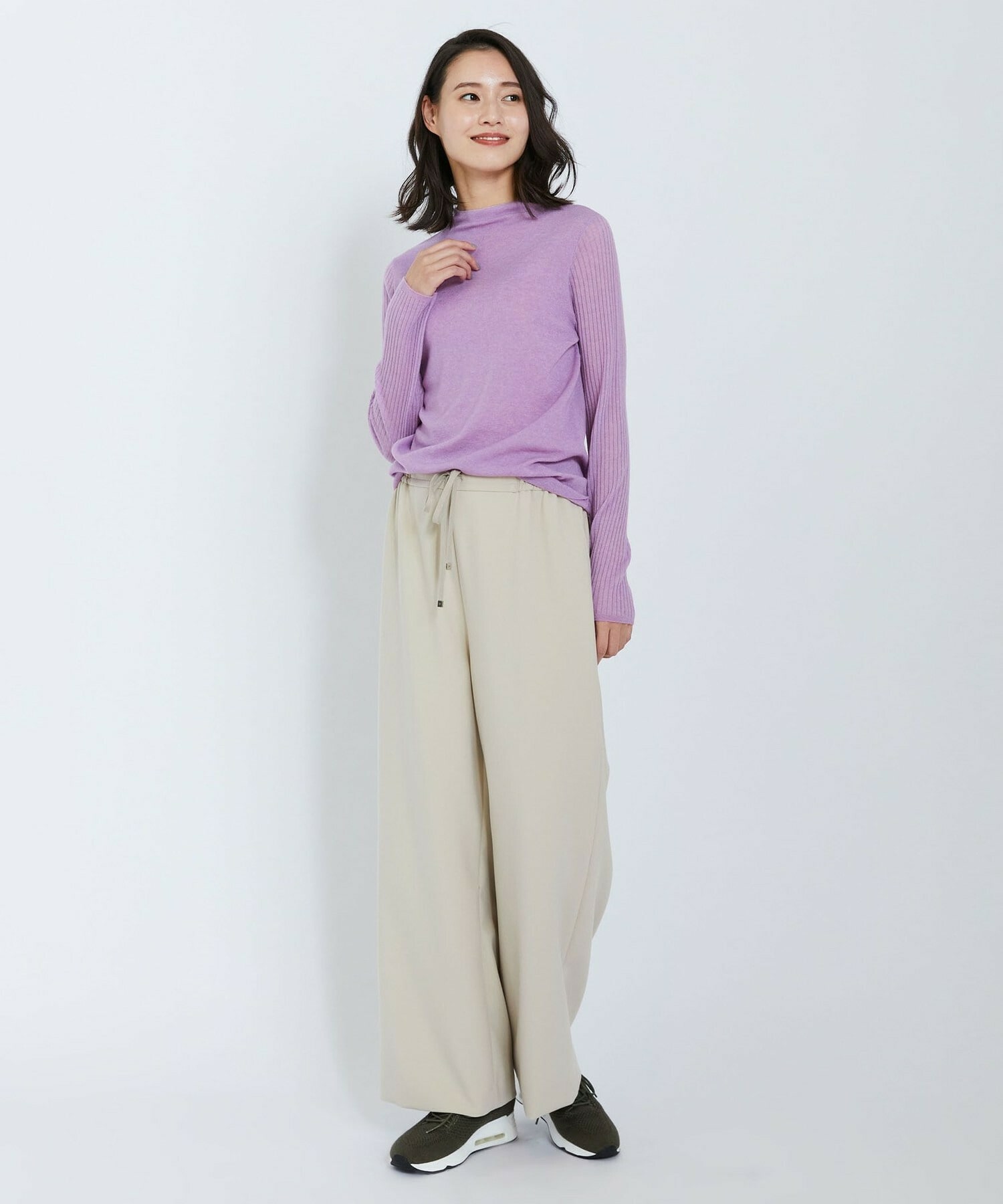 【L'EQUIPE】ダブルクロスパンツ 詳細画像 ネイビー 2