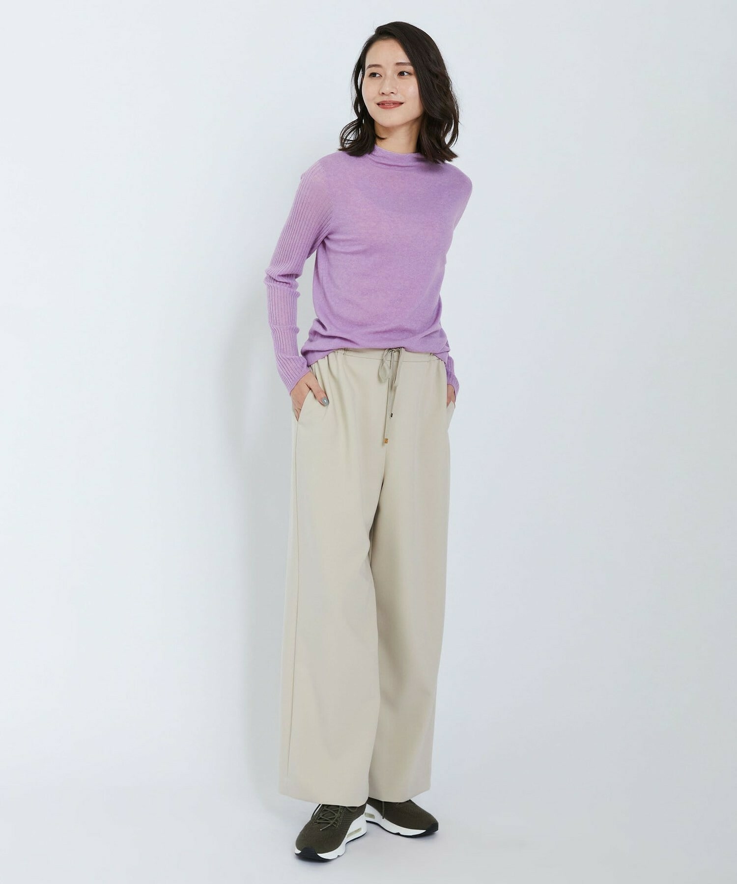 【L'EQUIPE】ダブルクロスパンツ 詳細画像 ネイビー 3