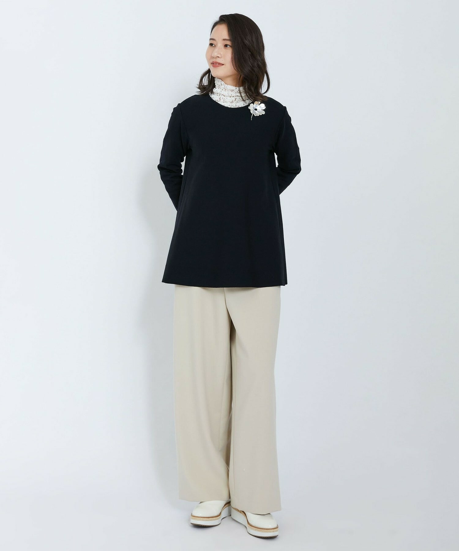 【L'EQUIPE】ダブルクロスパンツ 詳細画像 ネイビー 7