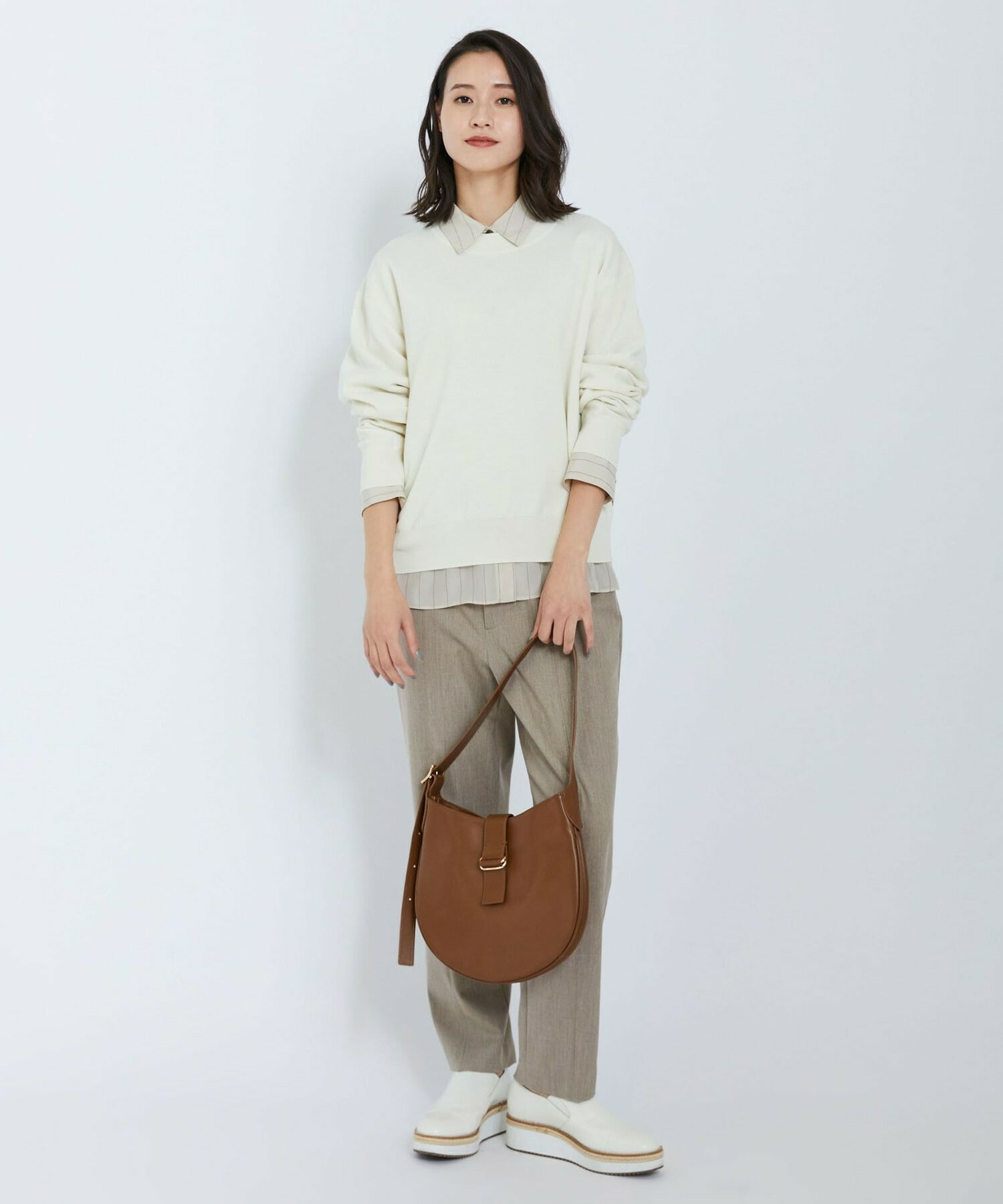 【L'EQUIPE】バックブラッシュツイルパンツ 詳細画像 ブラック 3