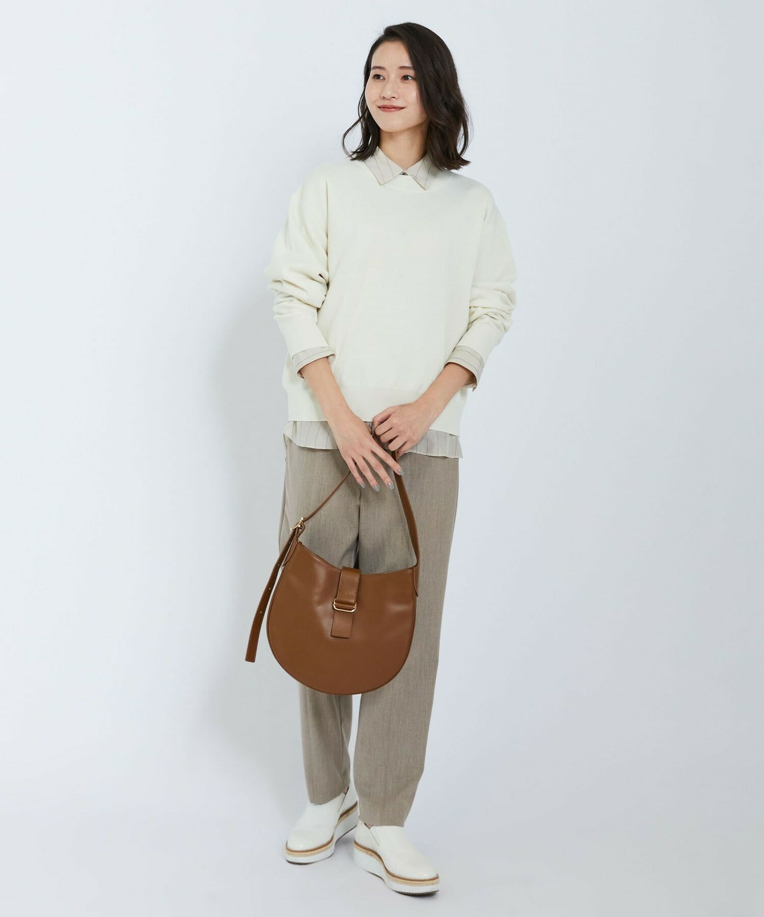 【L'EQUIPE】バックブラッシュツイルパンツ 詳細画像 ブラック 4