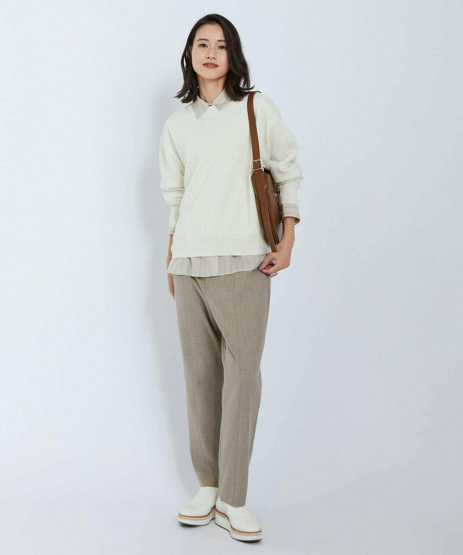 【L'EQUIPE】バックブラッシュツイルパンツ 詳細画像 ブラック 5