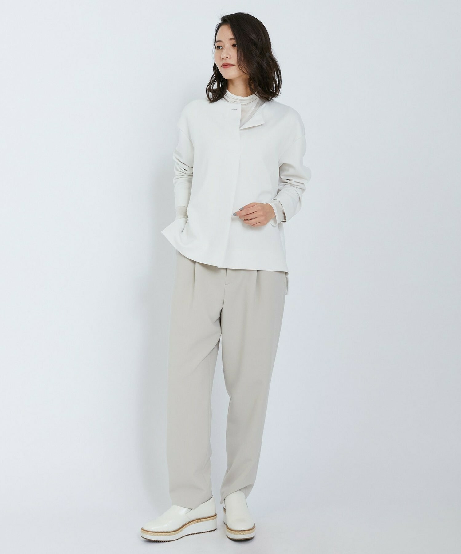 【L'EQUIPE】ストレッチダブルクロスパンツ 詳細画像 ネイビー 2