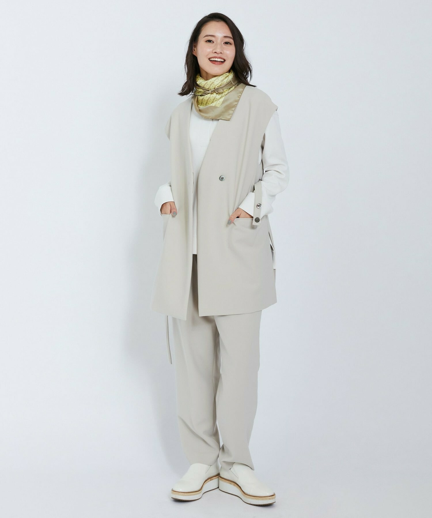 【L'EQUIPE】ストレッチダブルクロスパンツ 詳細画像 ネイビー 3