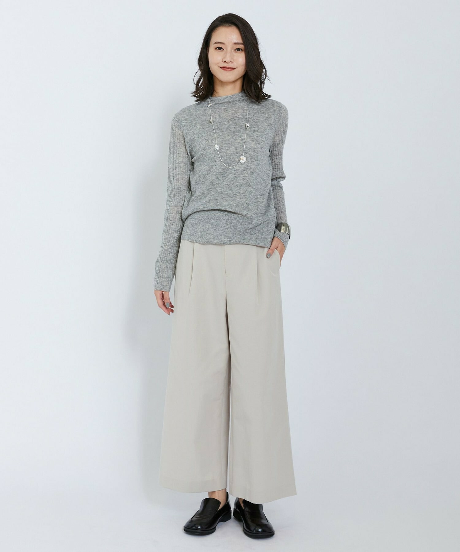 【L'EQUIPE】アセテートグログランパンツ 詳細画像 グリーン系その他 12