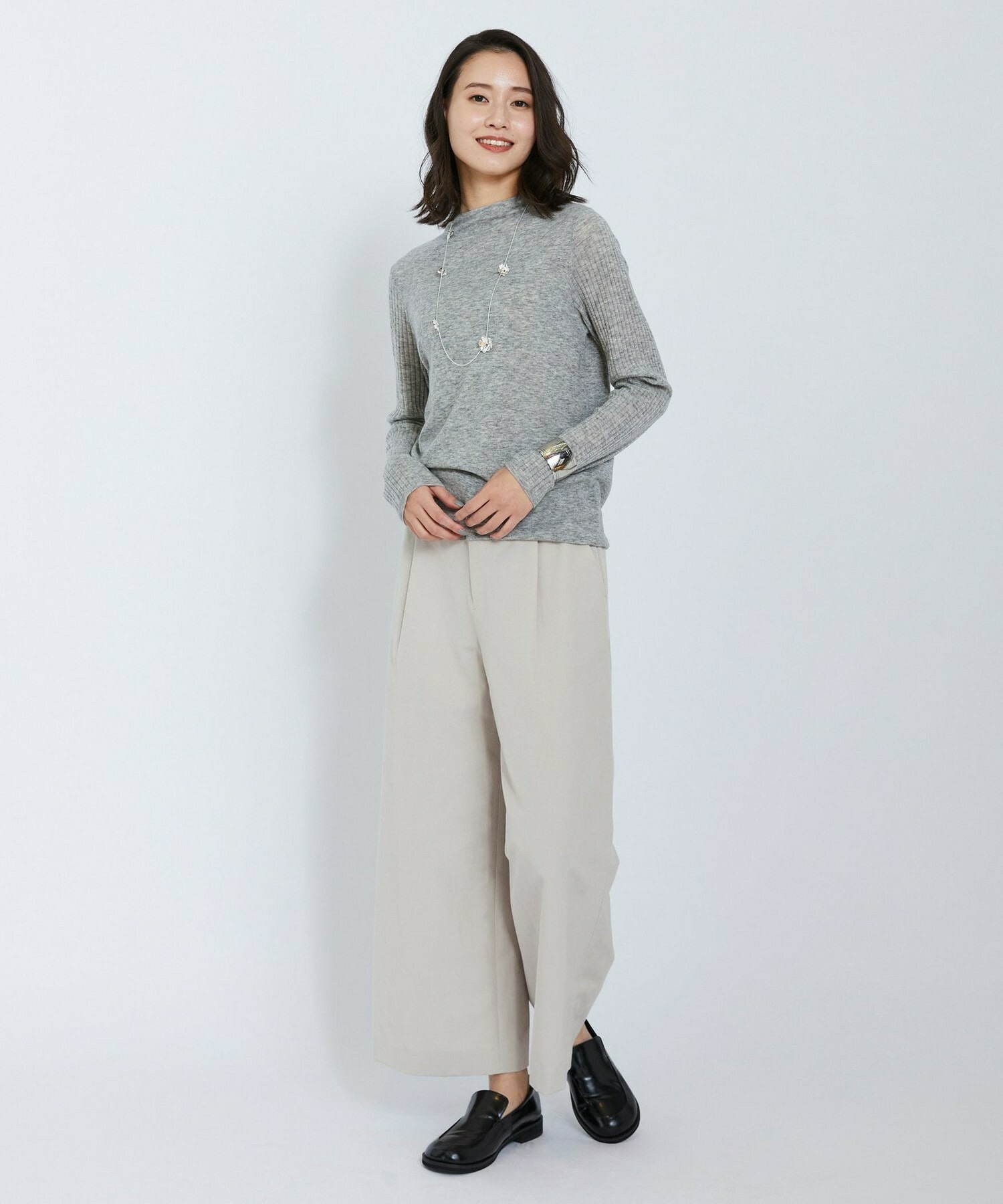 【L'EQUIPE】アセテートグログランパンツ 詳細画像 グリーン系その他 14