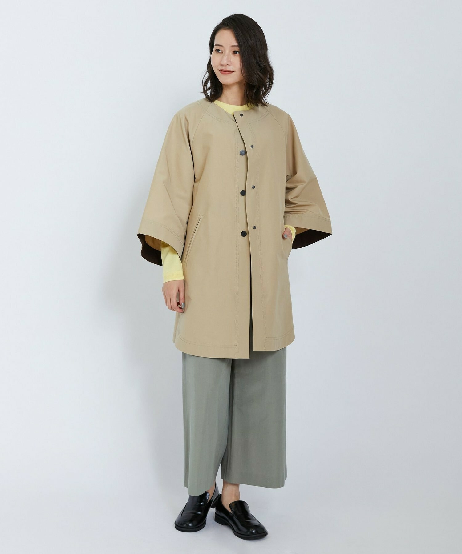 【L'EQUIPE】アセテートグログランパンツ 詳細画像 グリーン系その他 2