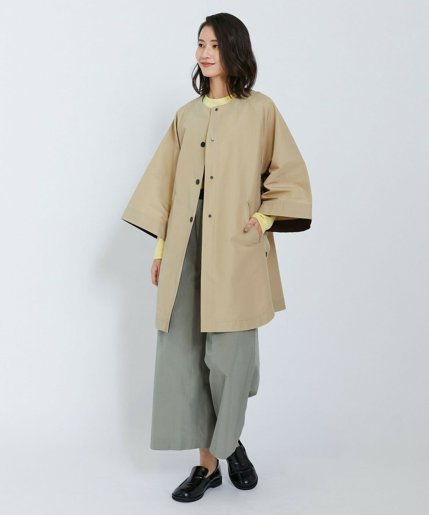 【L'EQUIPE】アセテートグログランパンツ 詳細画像 グリーン系その他 3