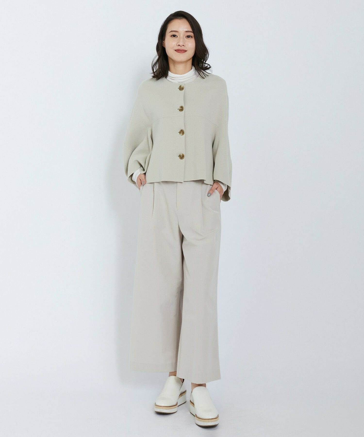 【L'EQUIPE】アセテートグログランパンツ 詳細画像 グリーン系その他 6