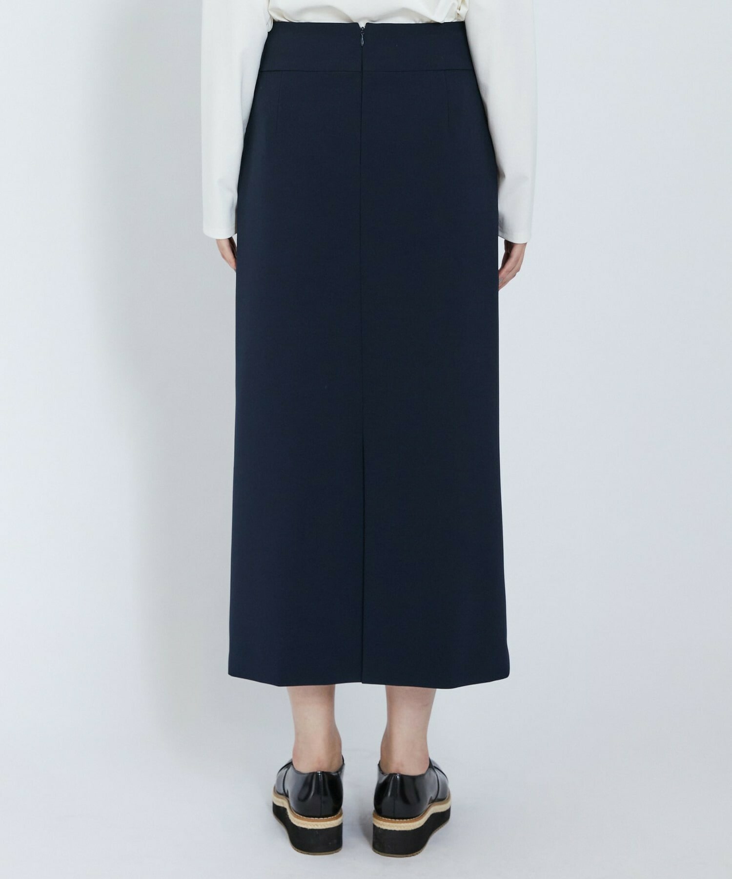 【L'EQUIPE】ストレッチダブルクロススカート 詳細画像 ネイビー 12