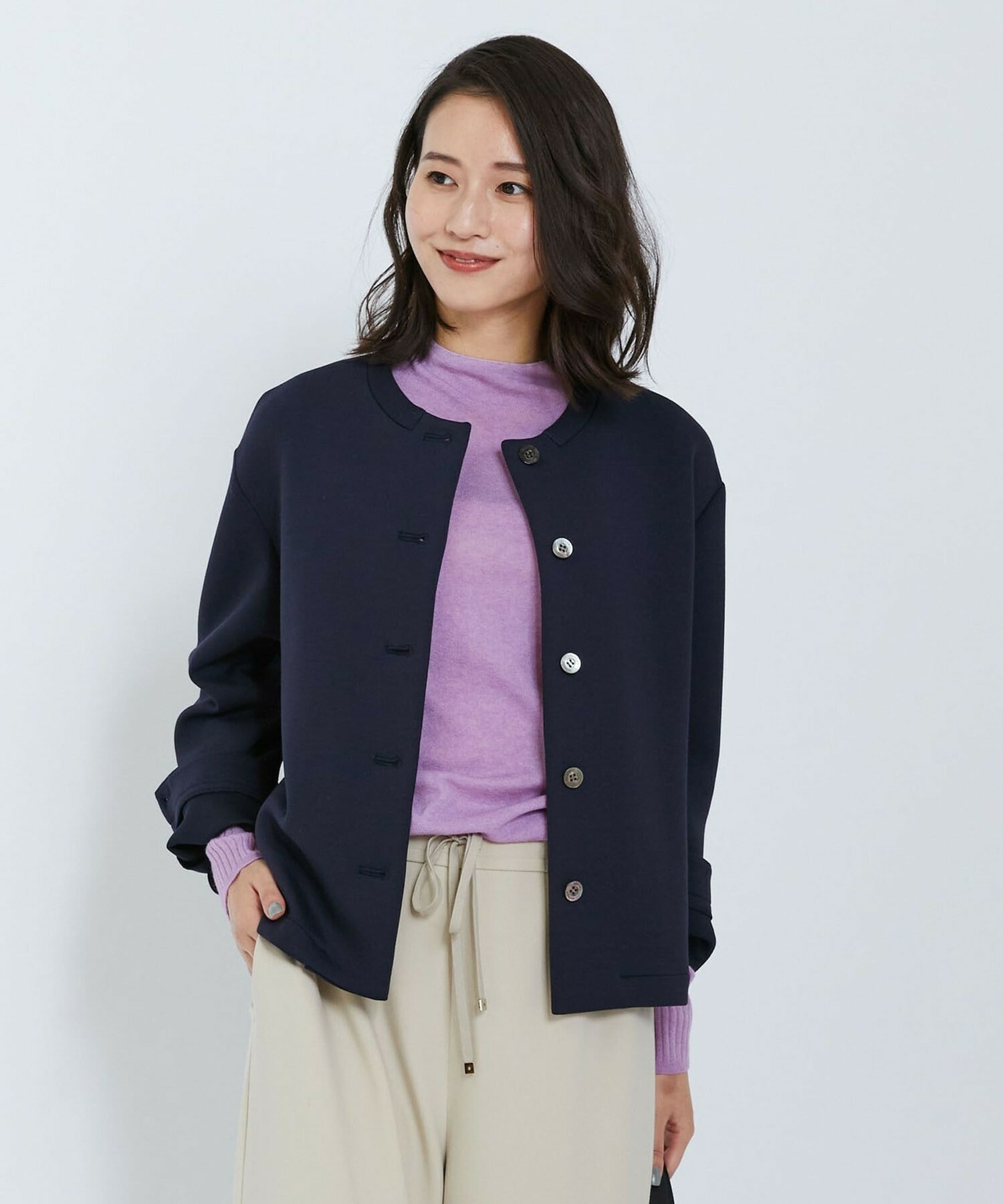 【L'EQUIPE】ダブルエアージャージジャケット 詳細画像 ネイビー 1