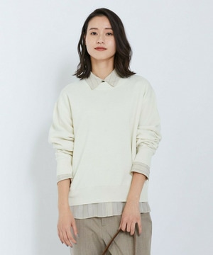 【L'EQUIPE】ウールポリミラノリブニットプルオーバー 詳細画像 オフホワイト 1