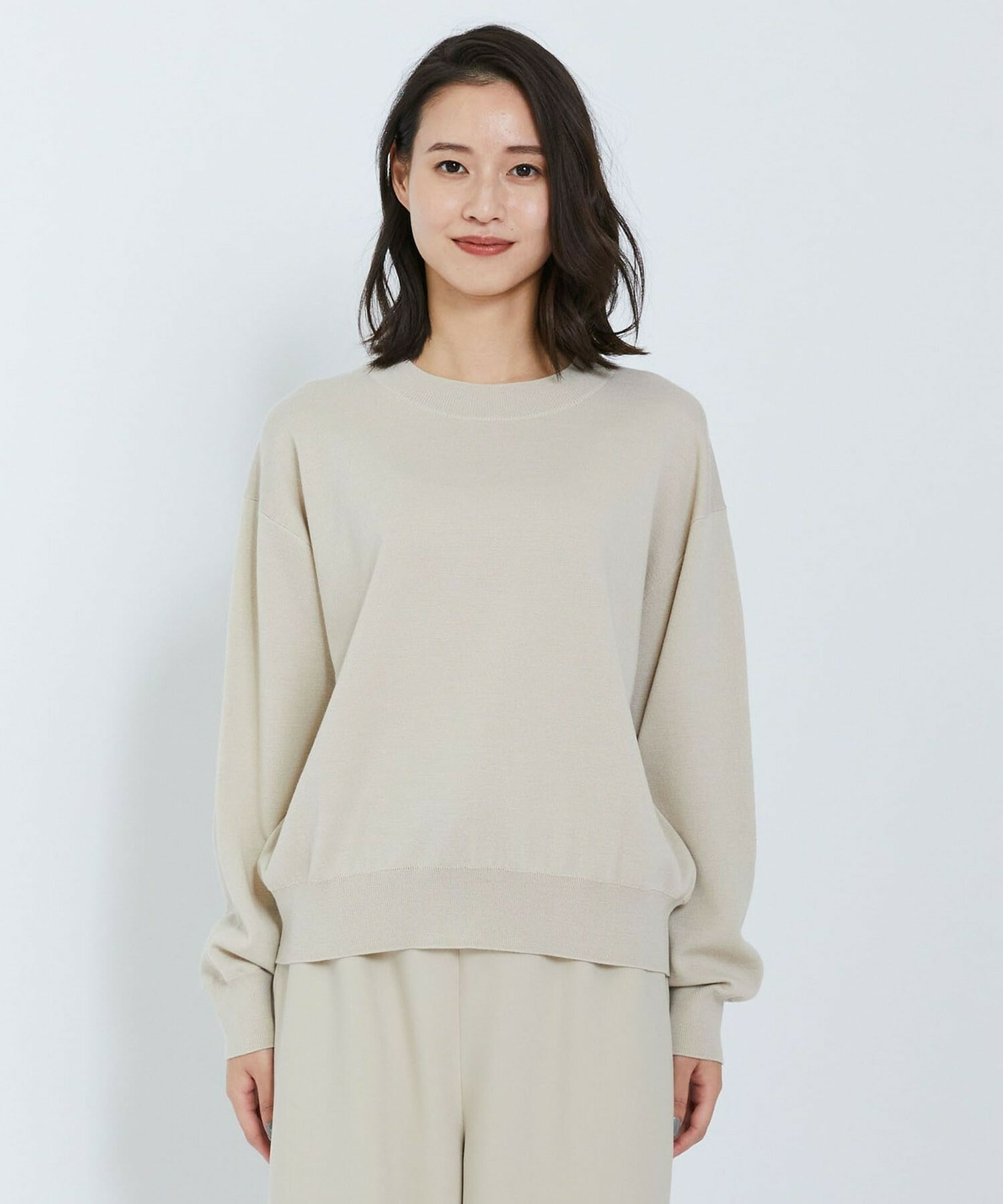 【L'EQUIPE】ウールポリミラノリブニットプルオーバー 詳細画像 ネイビー 14