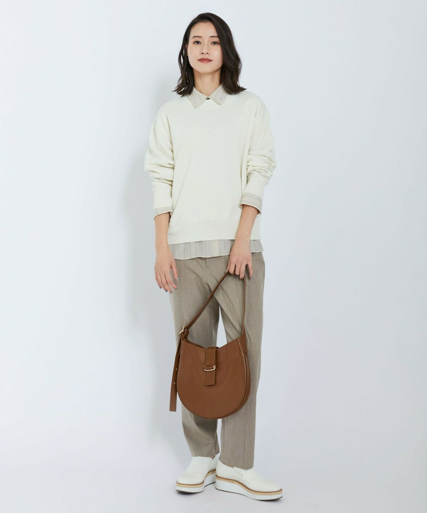 【L'EQUIPE】ウールポリミラノリブニットプルオーバー 詳細画像 ネイビー 3