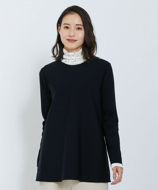 アセテートナイロンニットプルオーバー 詳細画像 ブラック 1