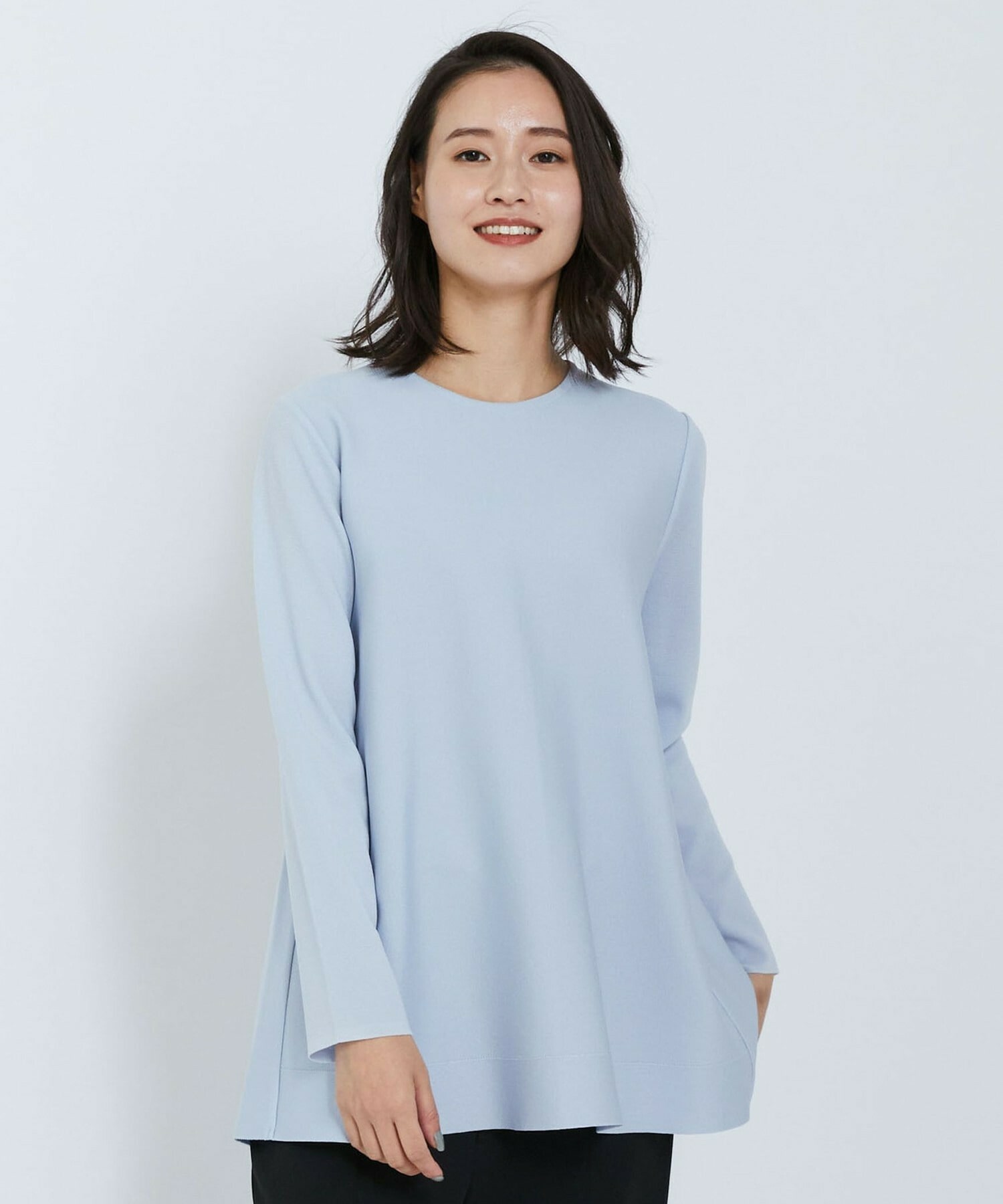 【L'EQUIPE】アセテートナイロンニットプルオーバー 詳細画像 サックスブルー 1