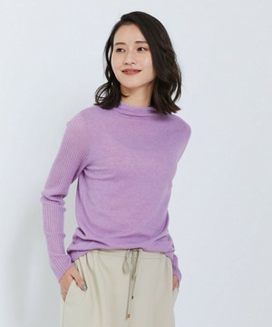 【L'EQUIPE】ハイゲージカシミヤ混ニットプルオーバー 詳細画像 パープル 1