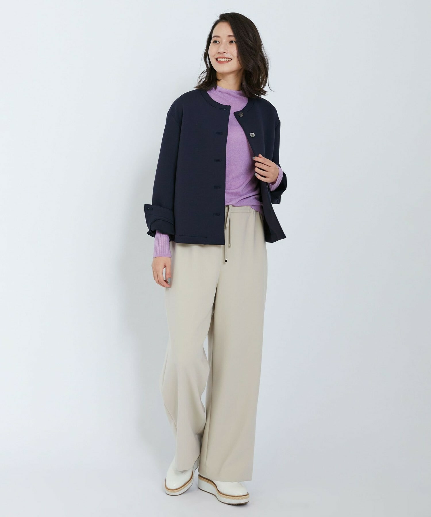 【L'EQUIPE】ハイゲージカシミヤ混ニットプルオーバー 詳細画像 ライトグレー 10