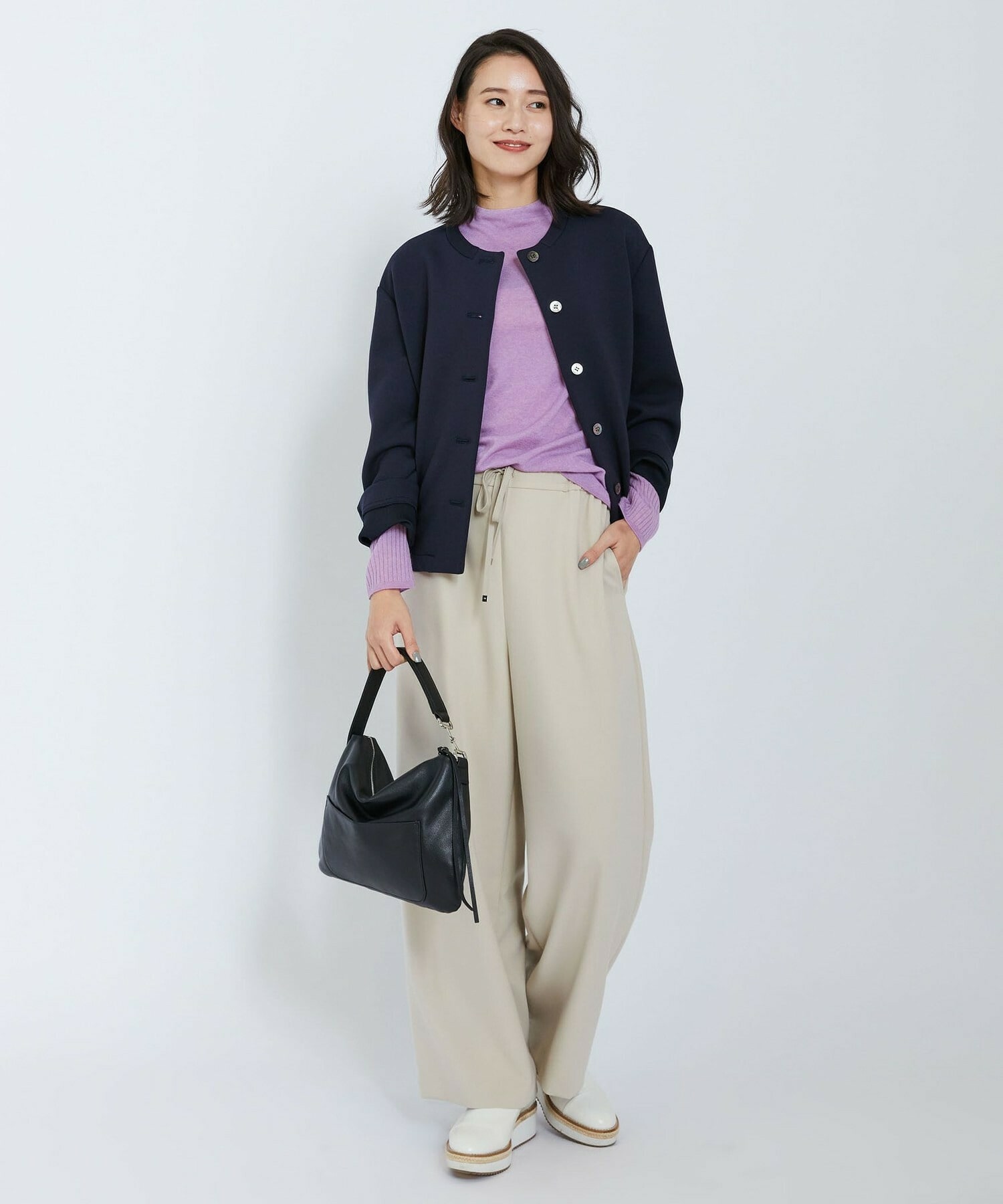 【L'EQUIPE】ハイゲージカシミヤ混ニットプルオーバー 詳細画像 ライトグレー 11