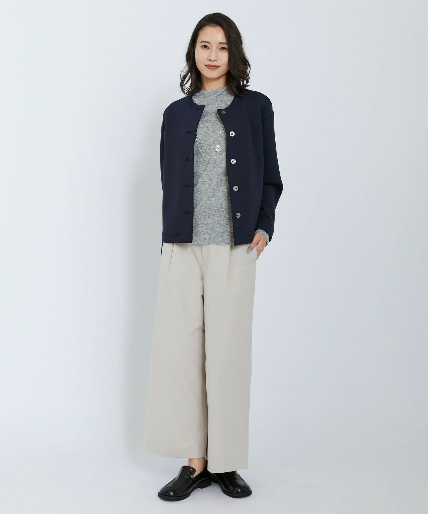 【L'EQUIPE】ハイゲージカシミヤ混ニットプルオーバー 詳細画像 ライトグレー 16