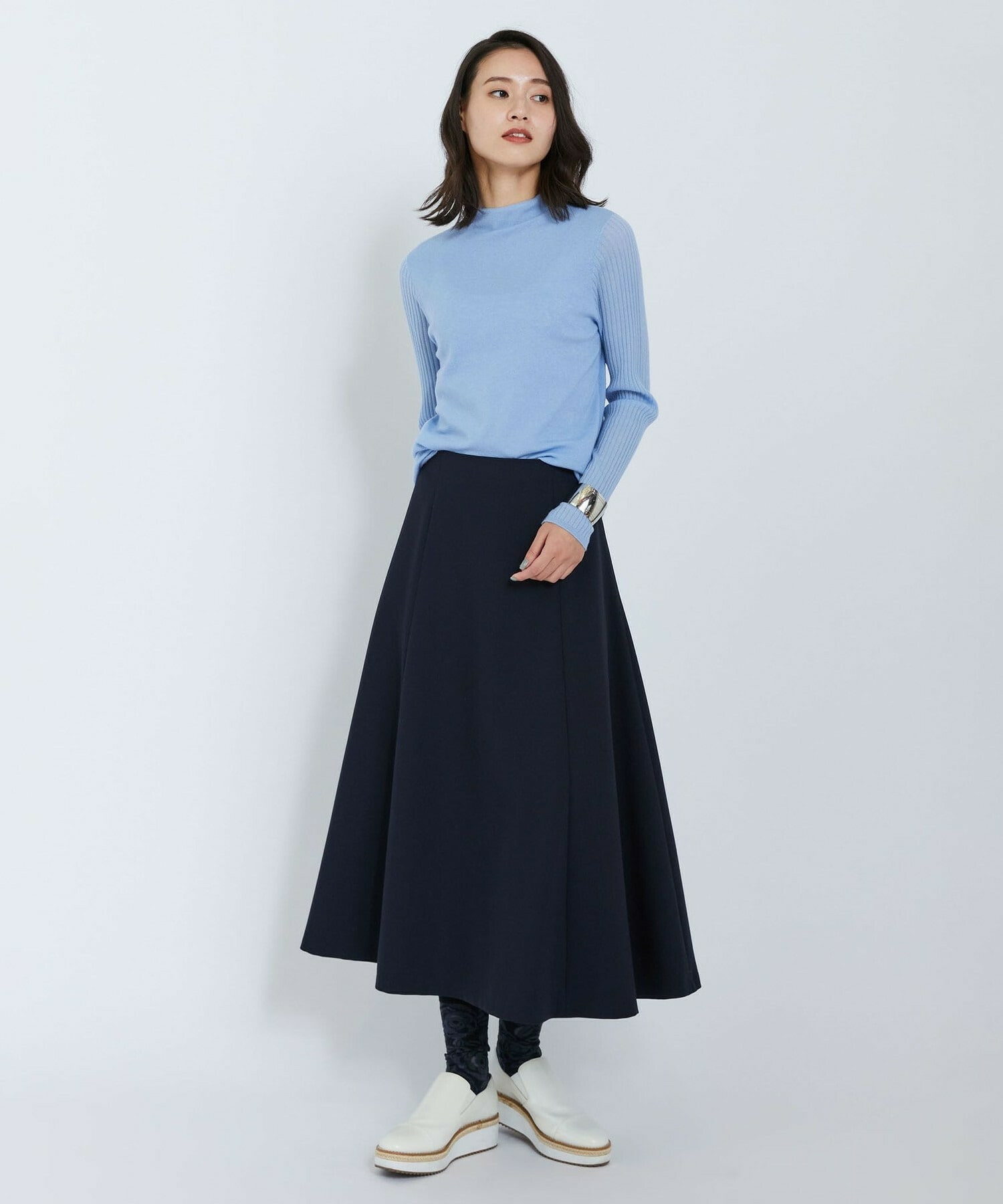 【L'EQUIPE】ハイゲージカシミヤ混ニットプルオーバー 詳細画像 ライトグレー 2