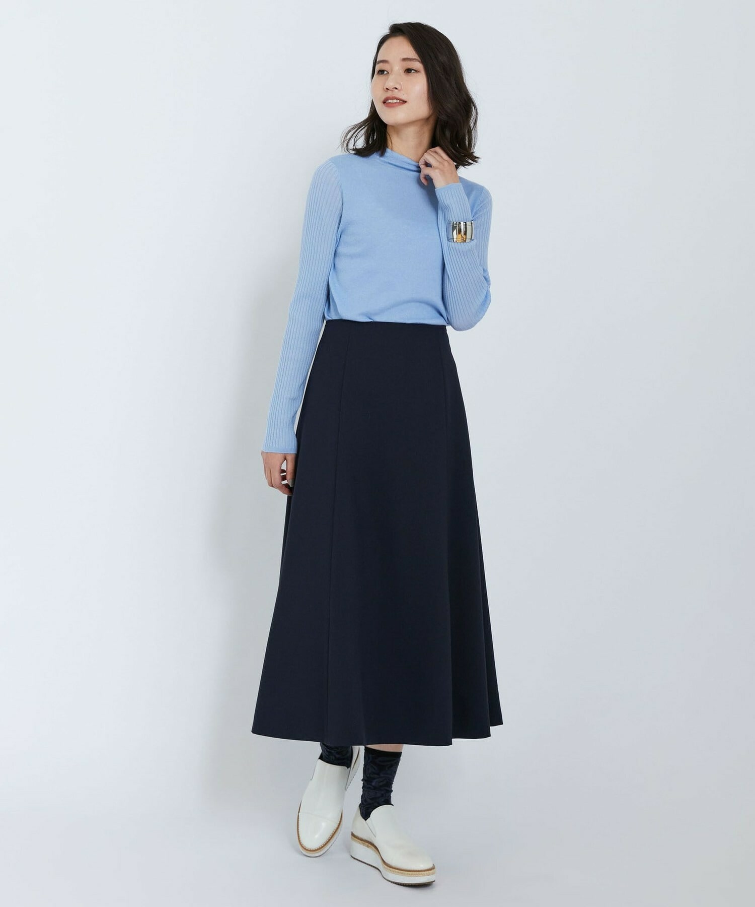 【L'EQUIPE】ハイゲージカシミヤ混ニットプルオーバー 詳細画像 ライトグレー 3