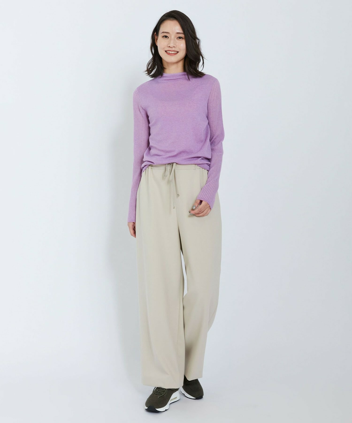 【L'EQUIPE】ハイゲージカシミヤ混ニットプルオーバー 詳細画像 ライトグレー 5