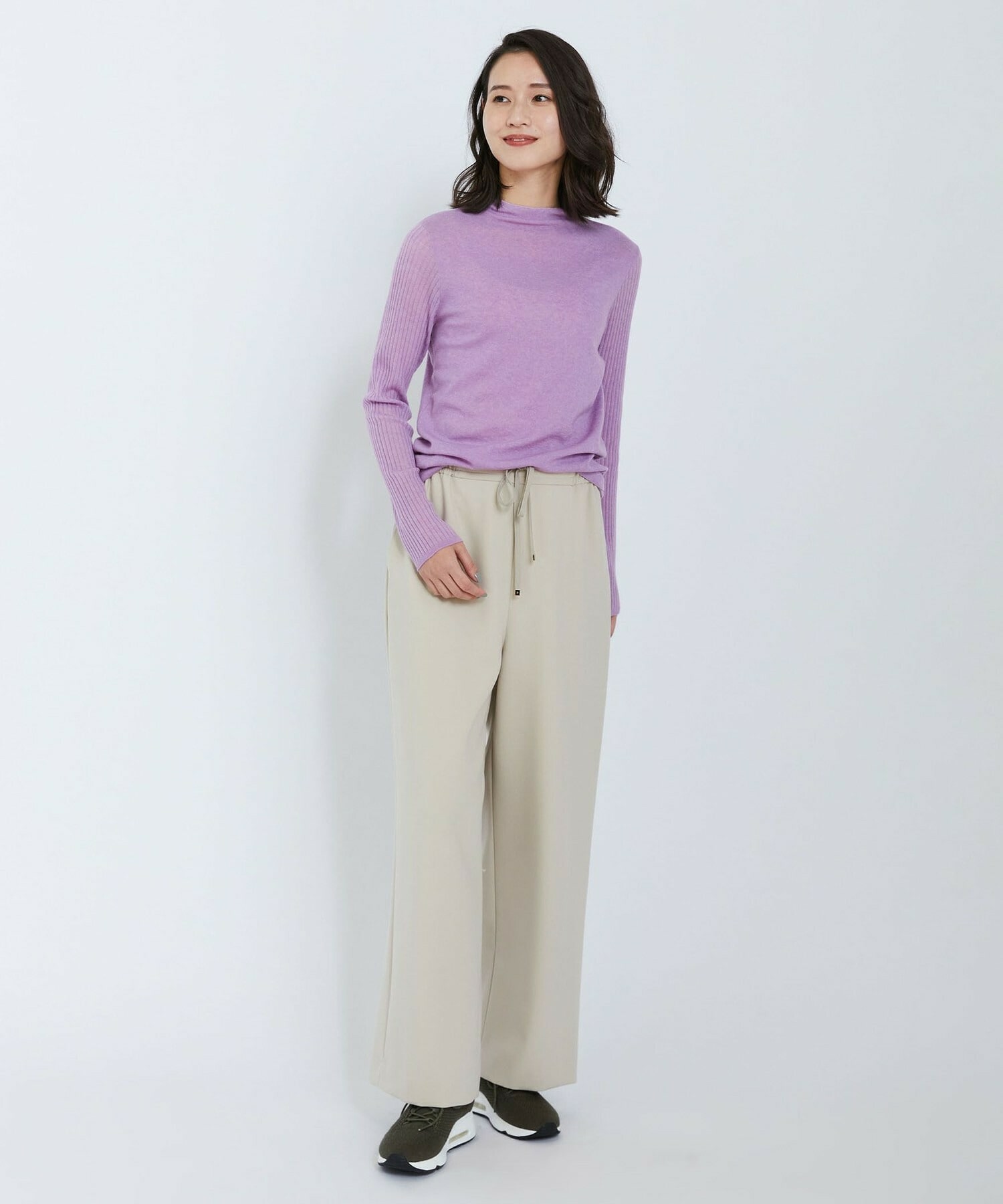 【L'EQUIPE】ハイゲージカシミヤ混ニットプルオーバー 詳細画像 ライトグレー 6