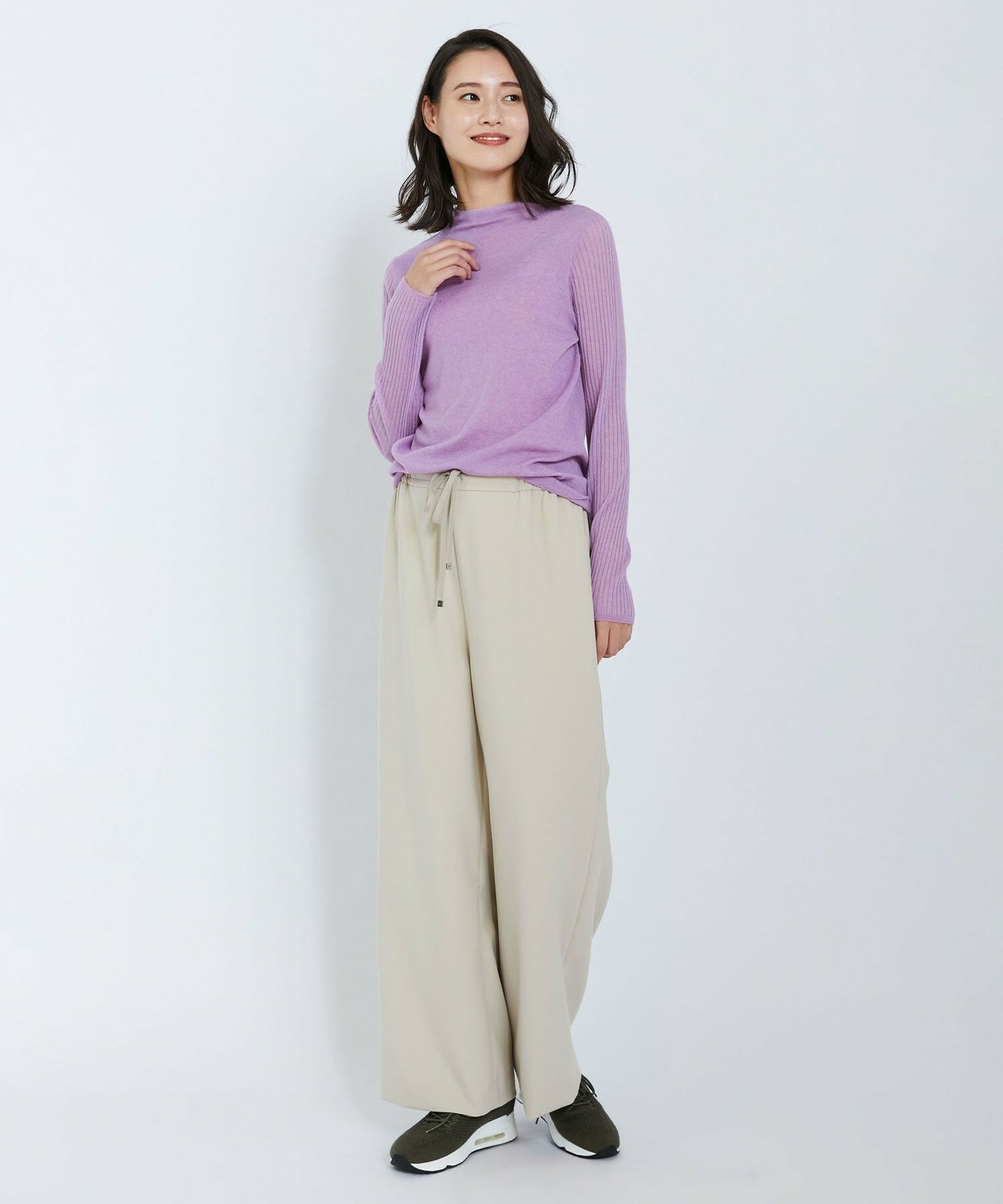 【L'EQUIPE】ハイゲージカシミヤ混ニットプルオーバー 詳細画像 ライトグレー 7