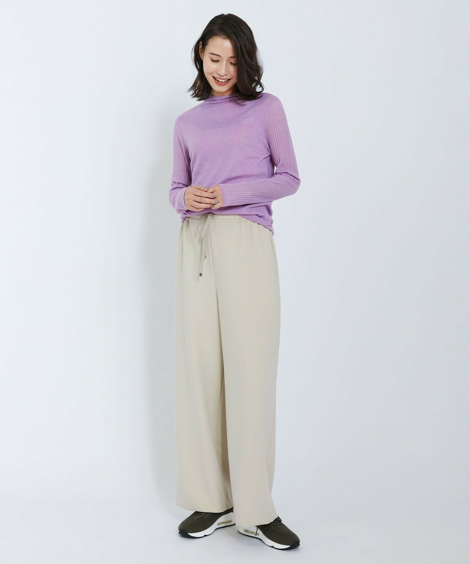 【L'EQUIPE】ハイゲージカシミヤ混ニットプルオーバー 詳細画像 ライトグレー 8