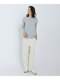 【L'EQUIPE】ピーチスキンコットンニットプルオーバー 詳細画像 ライトグレー 2