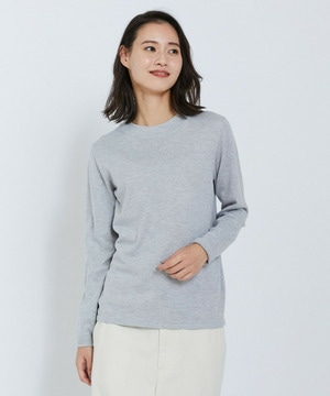 【L'EQUIPE】ピーチスキンコットンニットプルオーバー 詳細画像 ライトグレー 1