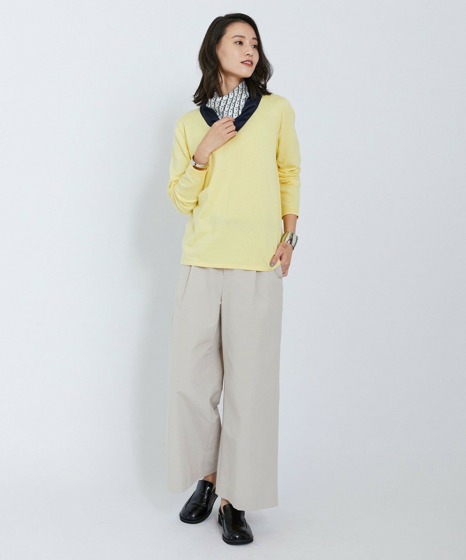 【L'EQUIPE】ピーチスキンコットンニットプルオーバー 詳細画像 ライトグレー 10