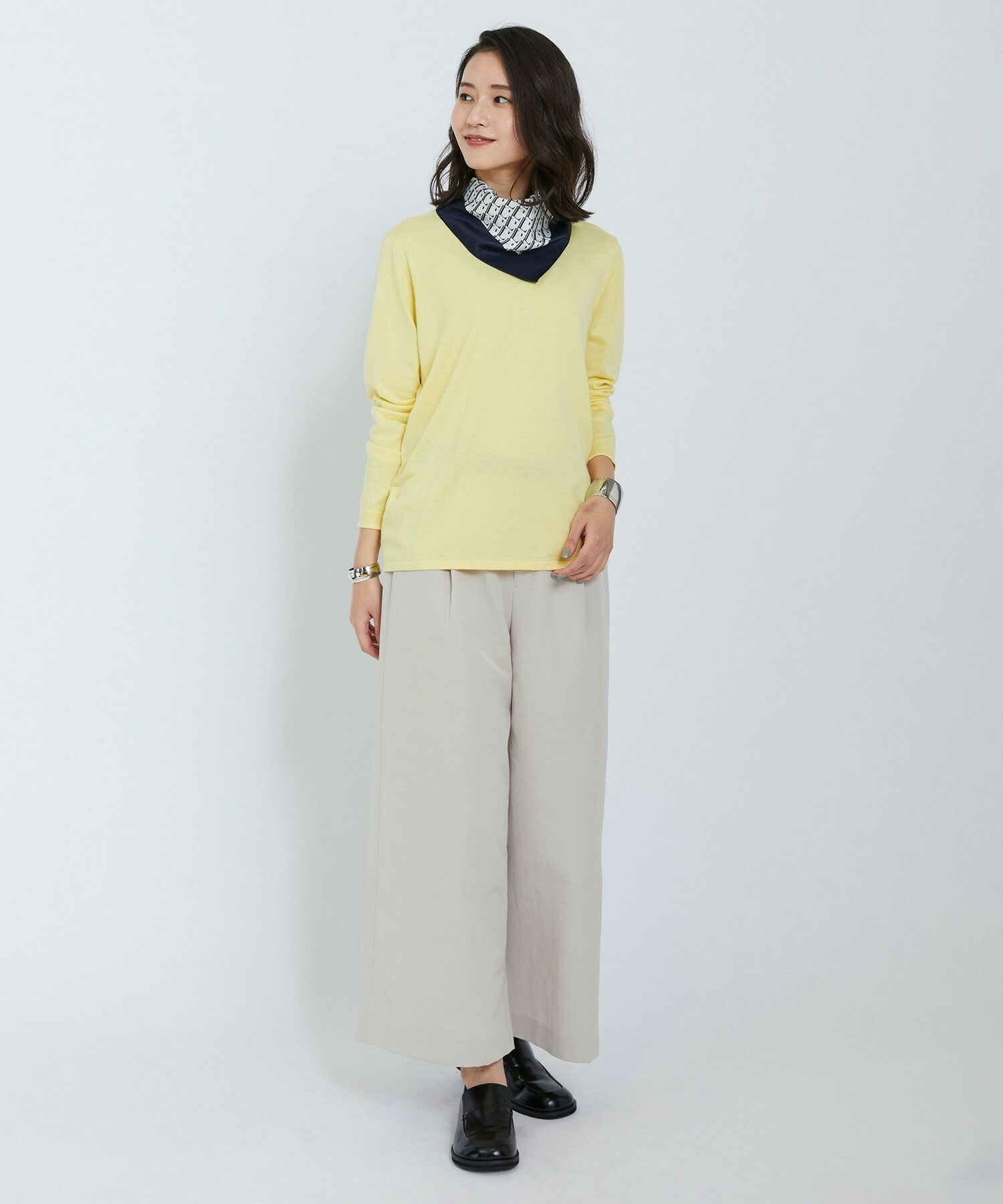 【L'EQUIPE】ピーチスキンコットンニットプルオーバー 詳細画像 ライトグレー 11