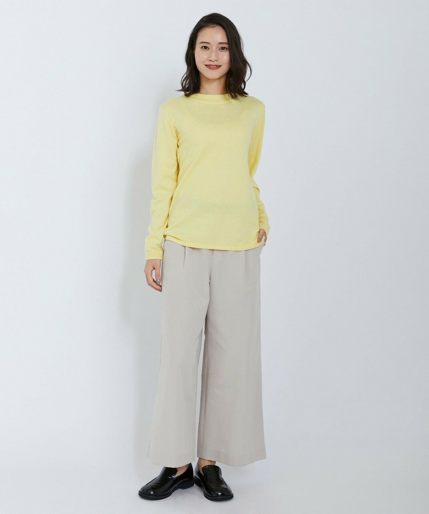 【L'EQUIPE】ピーチスキンコットンニットプルオーバー 詳細画像 ライトグレー 8