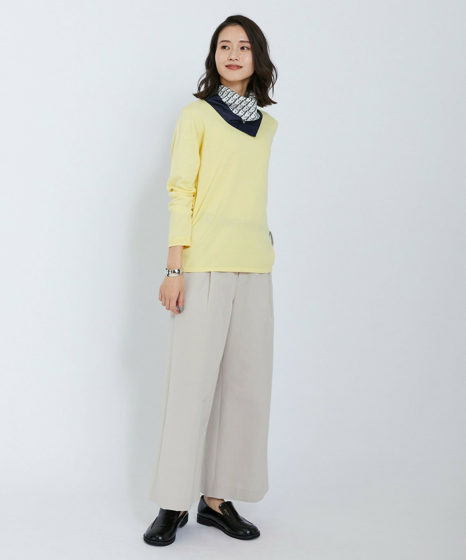 【L'EQUIPE】ピーチスキンコットンニットプルオーバー 詳細画像 ライトグレー 9