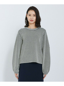 【L'EQUIPE】綿アセテートジャガードニットプルオーバー 詳細画像 ブルー系その他 11