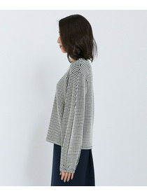 【L'EQUIPE】綿アセテートジャガードニットプルオーバー 詳細画像 ブルー系その他 12