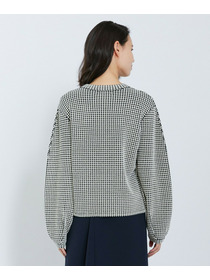 【L'EQUIPE】綿アセテートジャガードニットプルオーバー 詳細画像 ブルー系その他 13