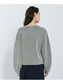 【L'EQUIPE】綿アセテートジャガードニットプルオーバー 詳細画像 ブルー系その他 14